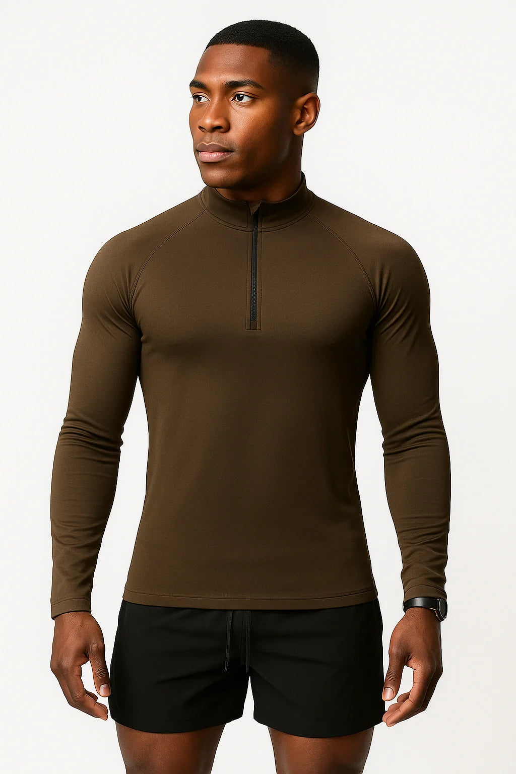 Nazzar Fit Men’s High‑Neck Casual Sports Shirt