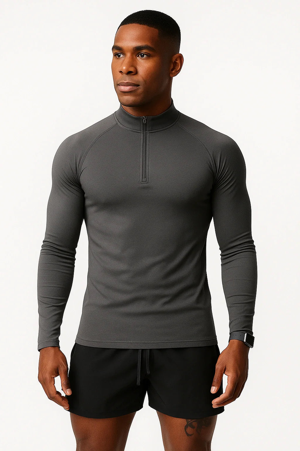 Nazzar Fit Men’s High‑Neck Casual Sports Shirt