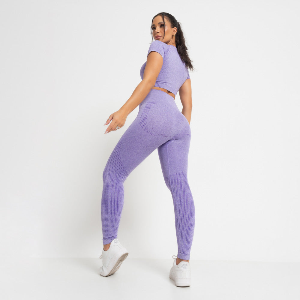 Nazzar Fit Seamless Grape Marl Fitness Leggings
