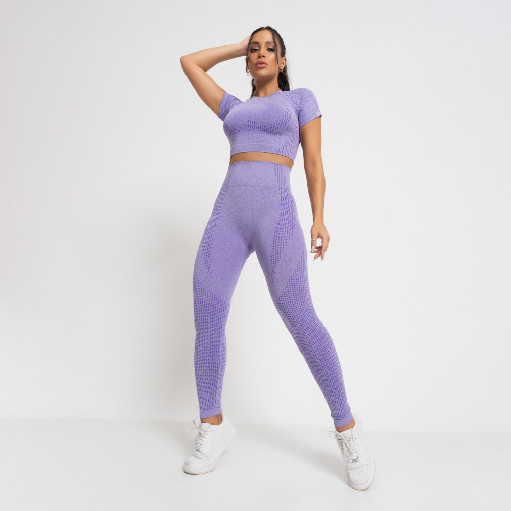 Nazzar Fit Seamless Grape Marl Fitness Leggings