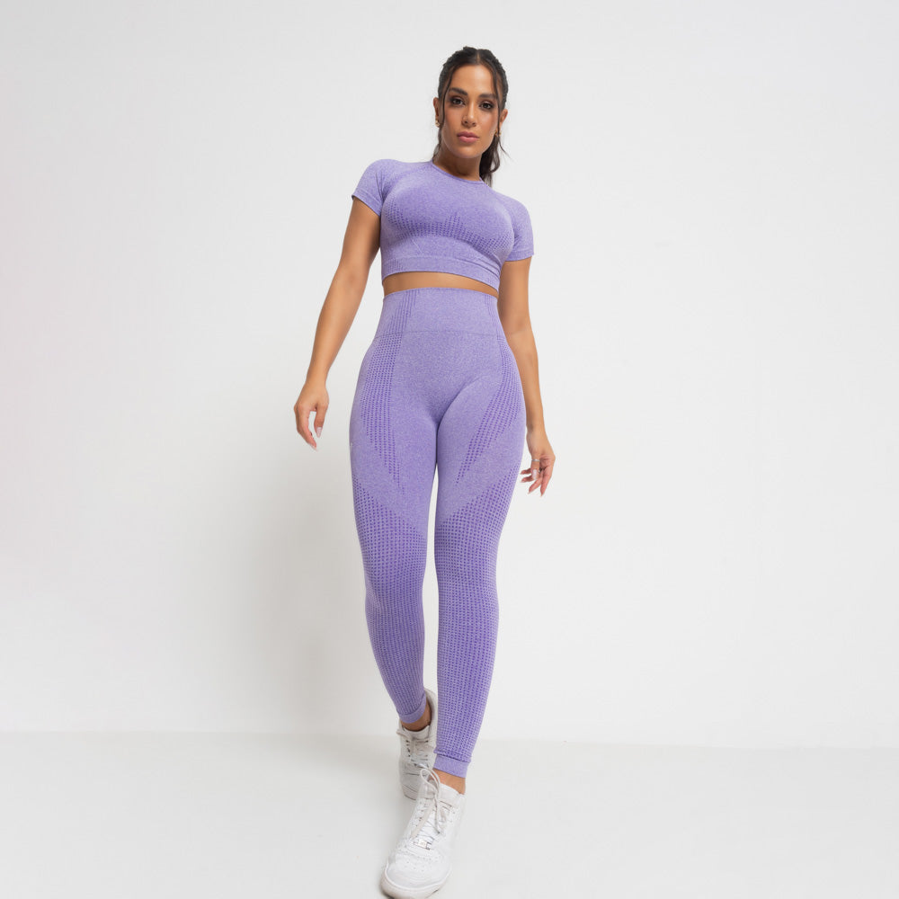 Nazzar Fit Seamless Grape Marl Fitness Leggings
