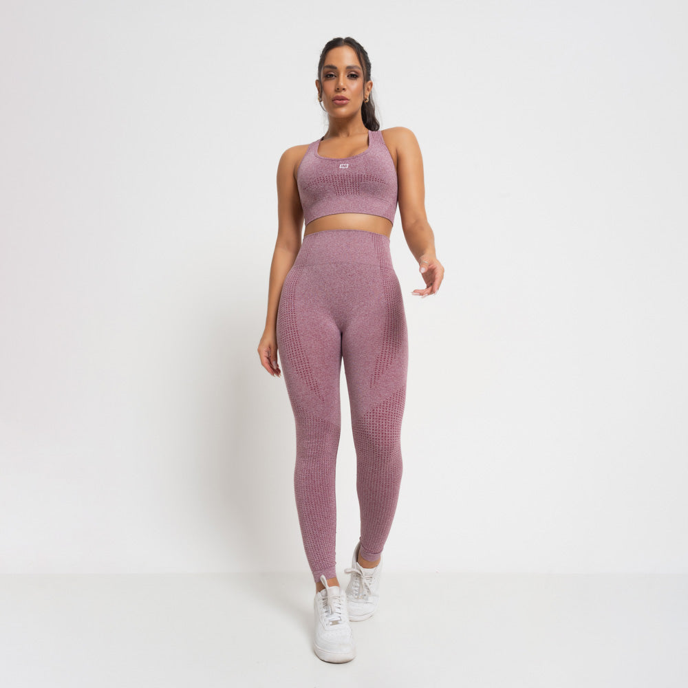 Nazzar Fit Seamless Burgundy Marl Fitness Leggings