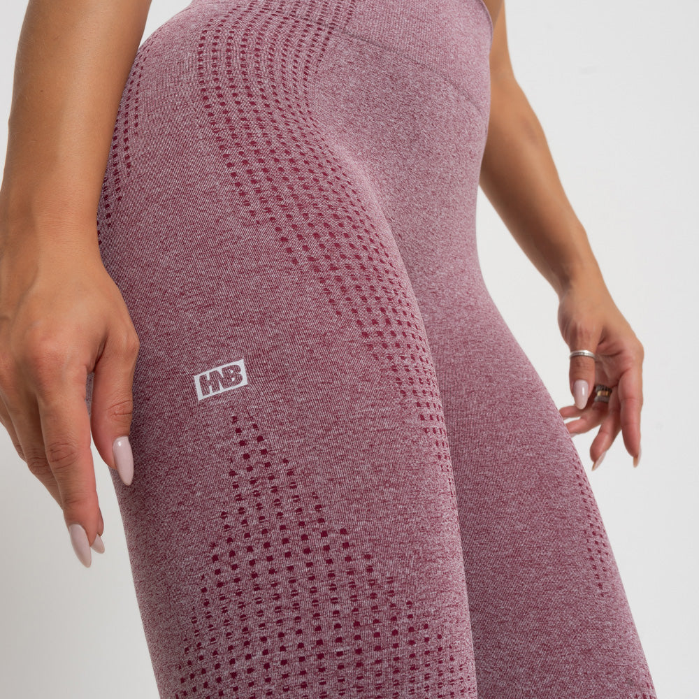 Nazzar Fit Seamless Burgundy Marl Fitness Leggings