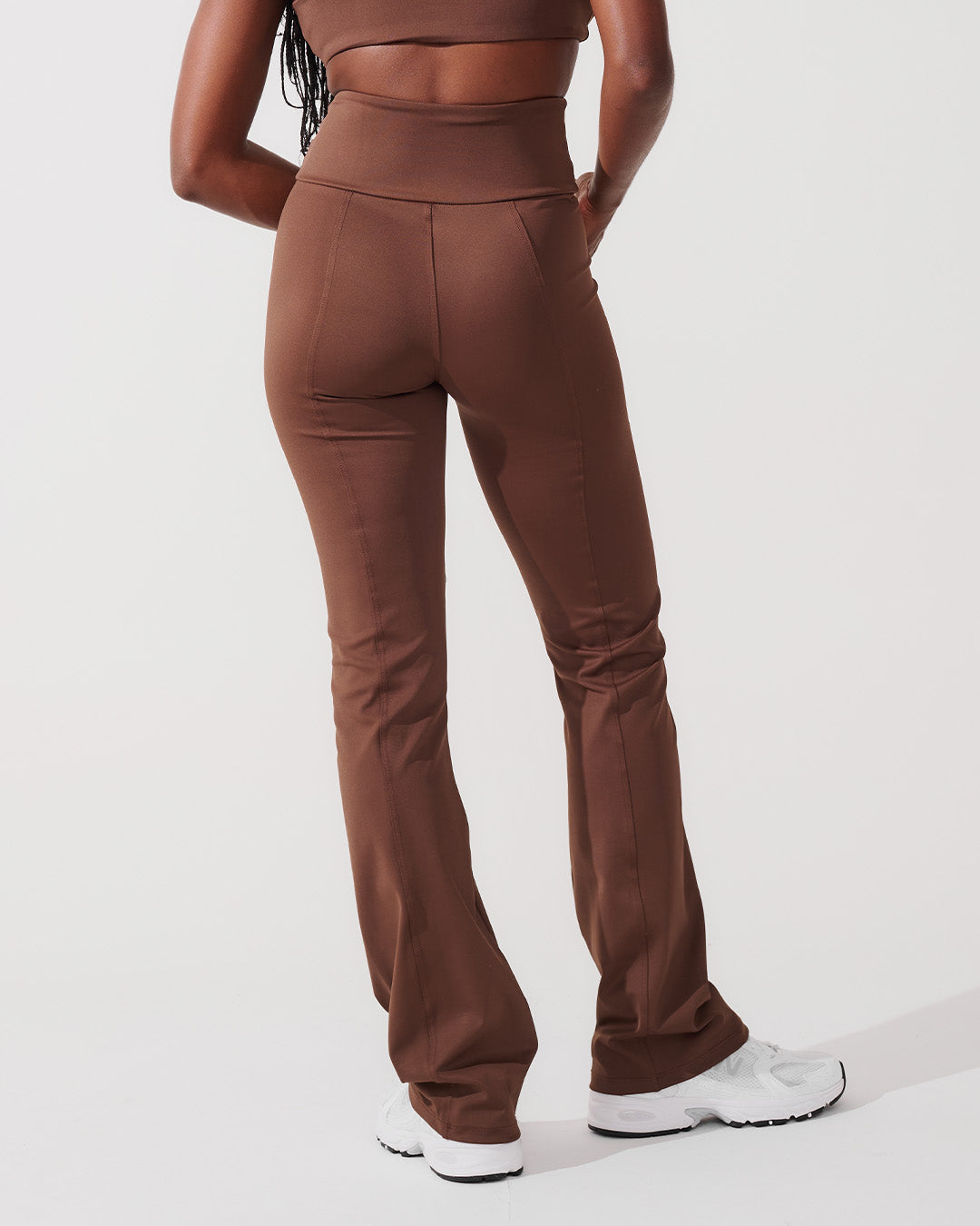 Nazzar Fit Brown Café Ballerina Flare Leggings