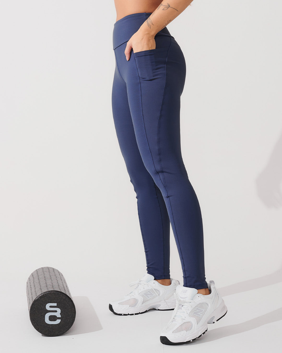Nazzar Fit Navy Compression Leggings with Lining