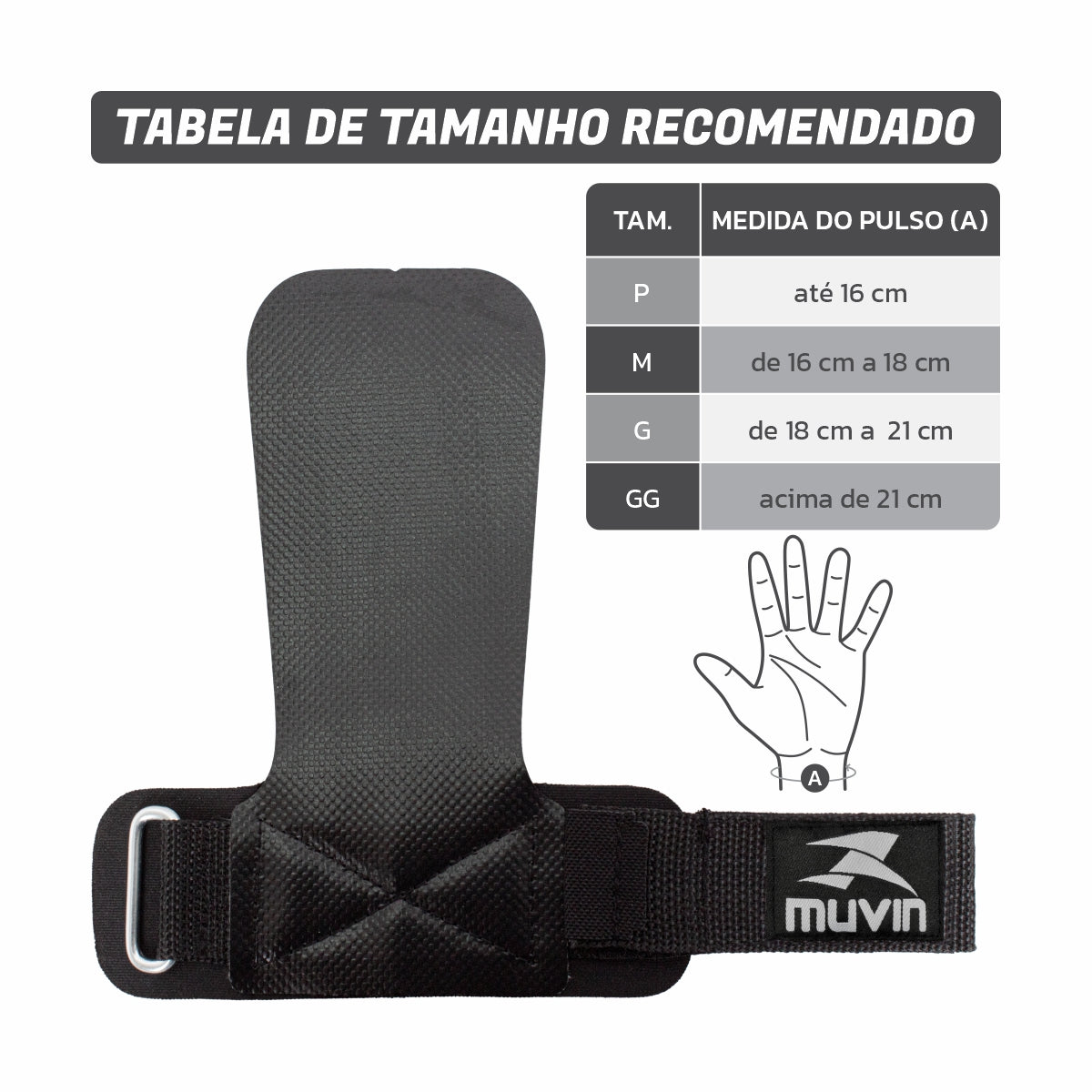 Luva Hand Grip para Crossfit Basic - LVA-800