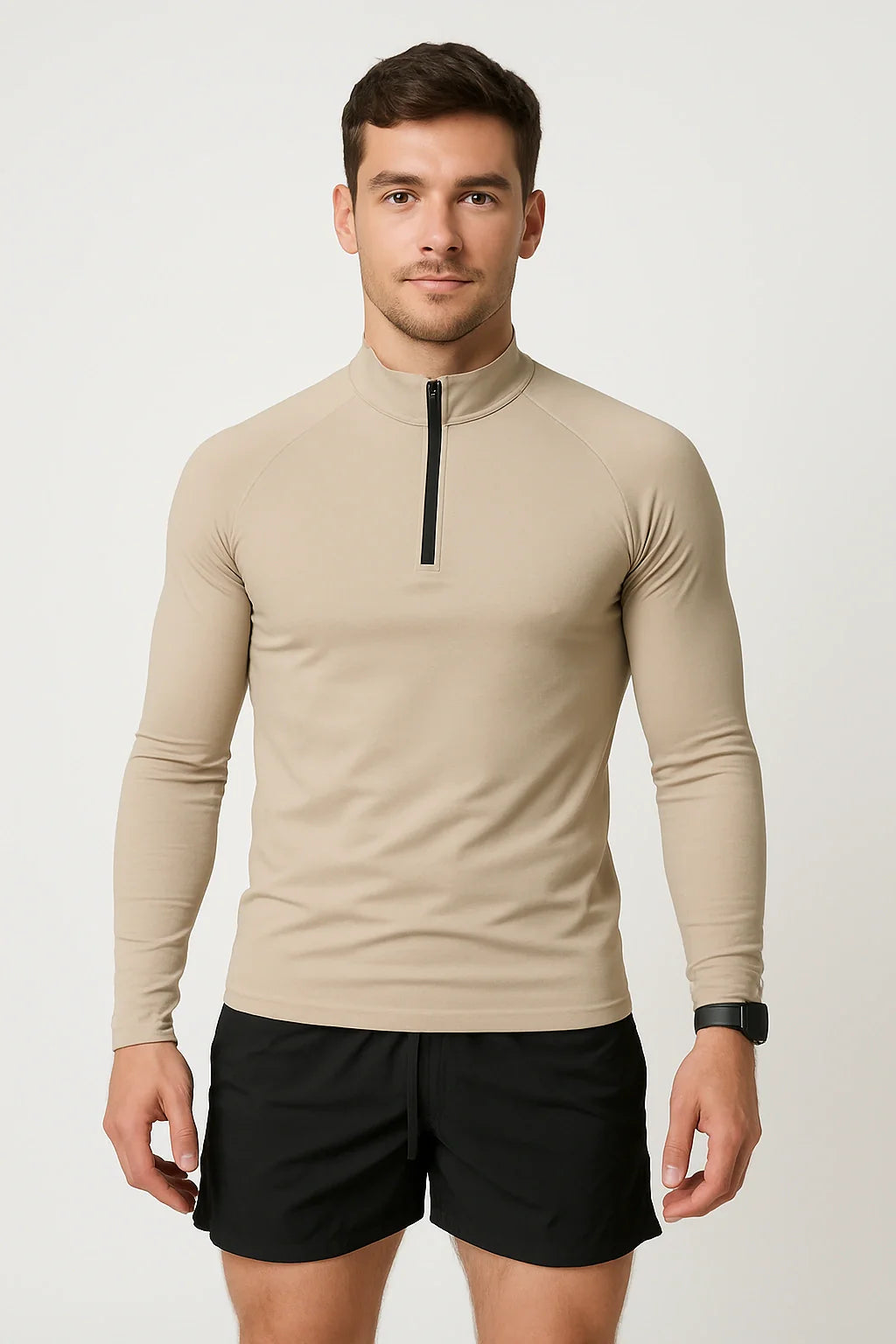 Nazzar Fit Men’s High‑Neck Casual Sports Shirt