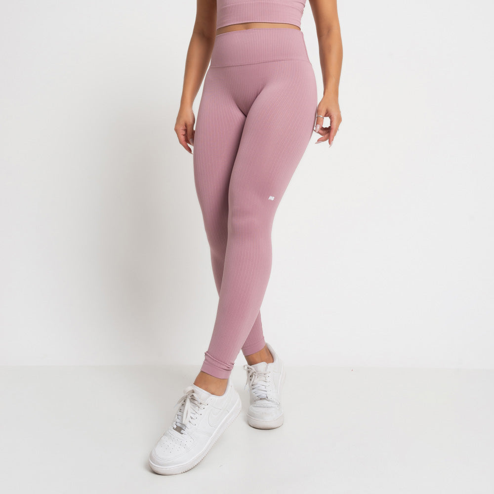 Nazzar Fit Seamless Cappuccino Ribbed Fitness Leggings