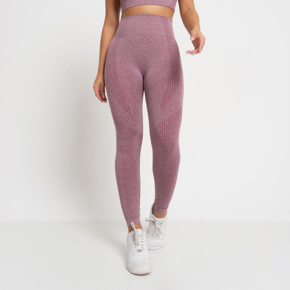Nazzar Fit Seamless Burgundy Marl Fitness Leggings