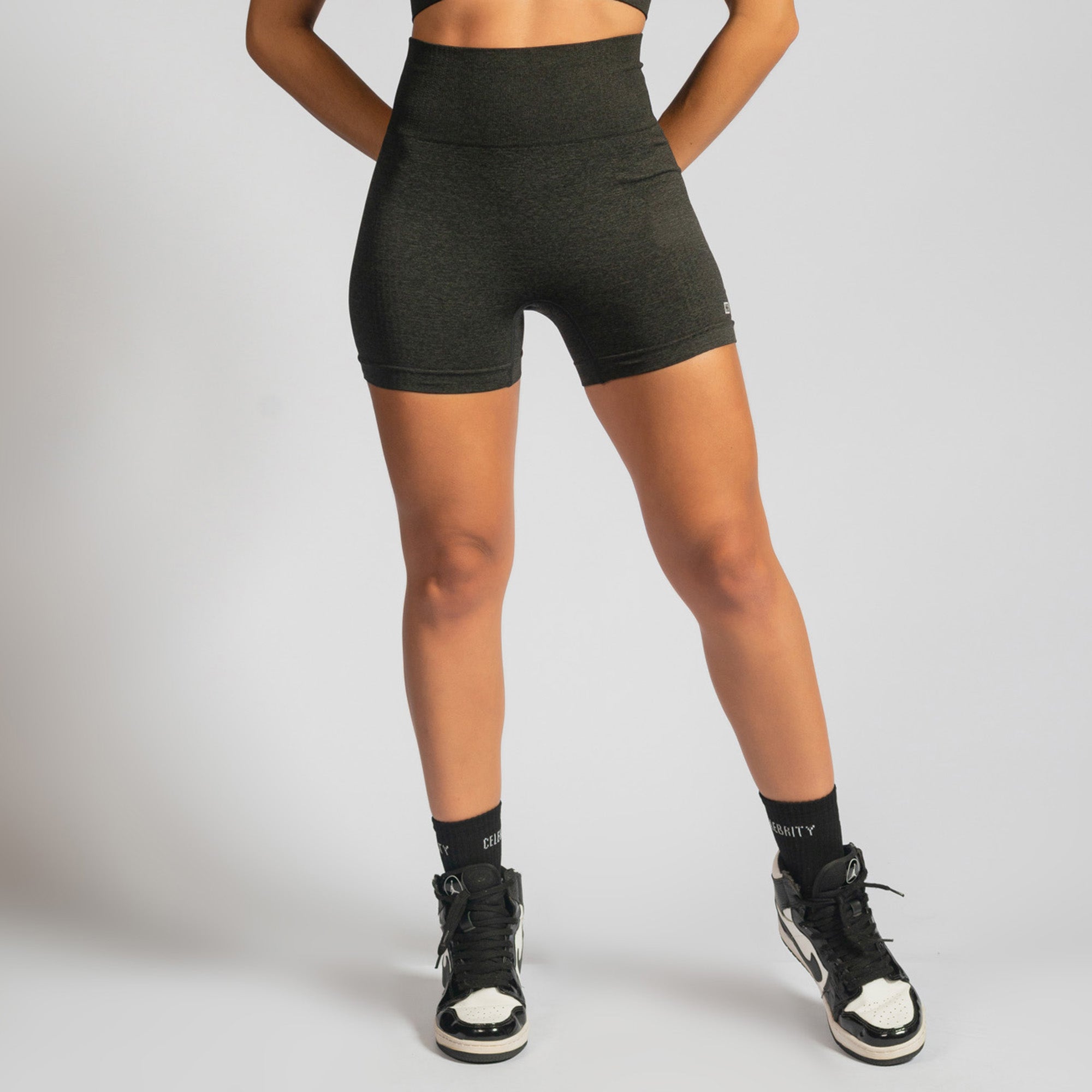 Nazzar Fit Dark Marl Seamless Fitness Shorts