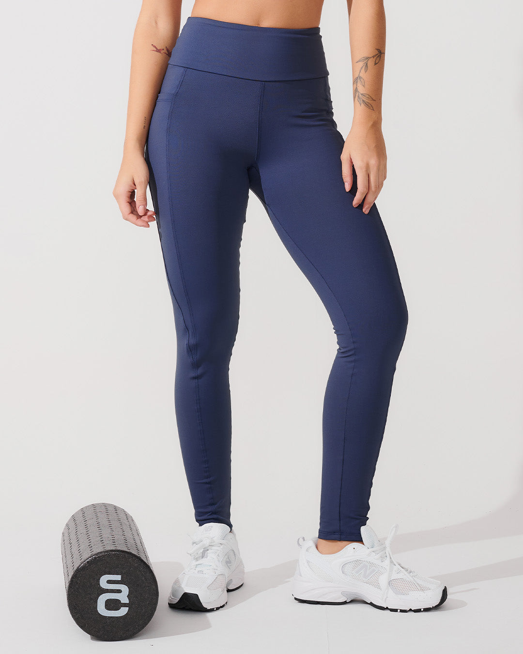 Nazzar Fit Navy Compression Leggings with Lining
